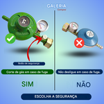 Load image into Gallery viewer, Regulador de gás inteligente / Dispositivo de segurança com manómetro
